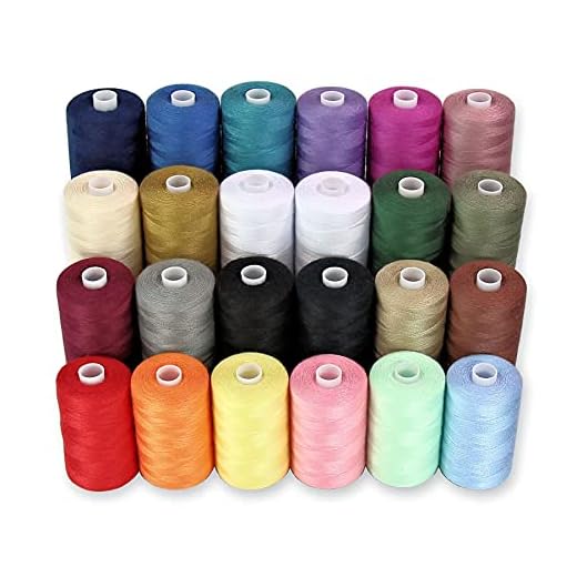 Sewing Thread-24 Spools of Polyester Thread for Sewing Machine for Beginners, Hand Stitching & Quilting-1000 yds Each in 22 Colors+Bonus Black & White
