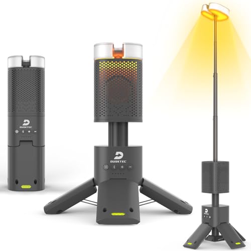 DUSKTEC Telescopic Camping Light, 14000mAh Rechargeable Camping Lantern Built-in Magnetic Stand with Speaker, Portable IPX5 Waterproof Outdoor Lamp for Emergency, Power Outage, Hiking, Fishing