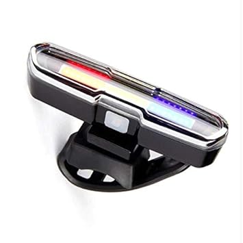 Dark Horse Bicycle New Tail Light with 3 Colors Red, Blue & White LED Light 6 Mode USB Rechargeable