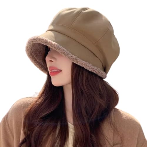 Béret femme hiver kaki chapeau octogonal casquette rétro newsboy garde au chaud taille 56-60 cm