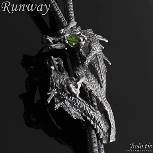 Cloisonnekorea Bolo Tie Sterling Silver Leather Handmade Dragon Edition Runway X5 K70 #TOP7