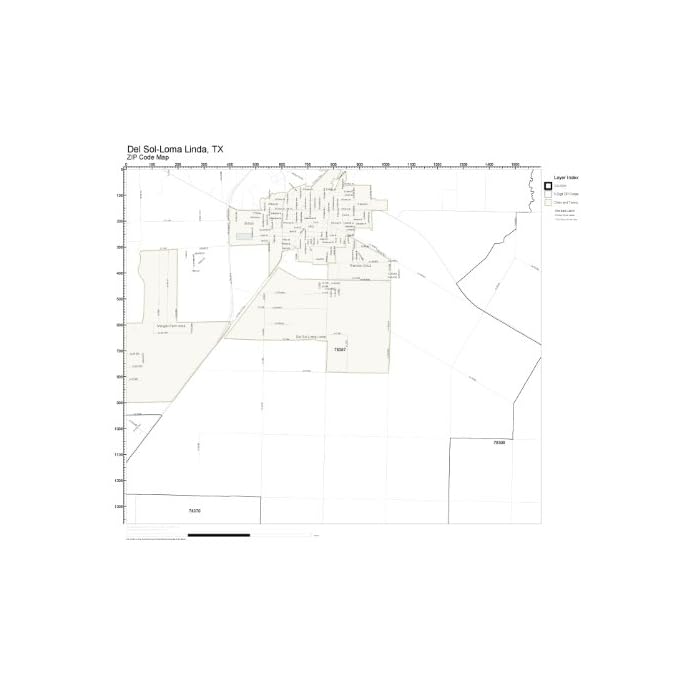 Buy ZIP Code Wall Map of Del SolLoma Linda, TX ZIP Code Map Laminated