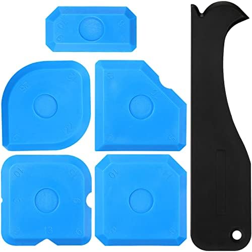 5-Piece Sealant Scraper & Caulking Tool Set – Angled Plastic Spatulas For Tile, Grout & Silicone Removal, DIY Home Improvement Kit