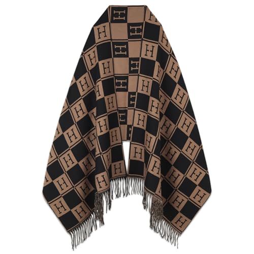 EXTREE Scarfs for Women Pashmina Silky Shawl Wrap for Evening Dressing Blanket Open Front Poncho Cape Aaa-orange