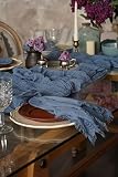 Set of 5 pcs Handmade Cheesecloth Wrinkled Density Gauze Napkins 16.5x16.5 Inches Rustic Boho Table