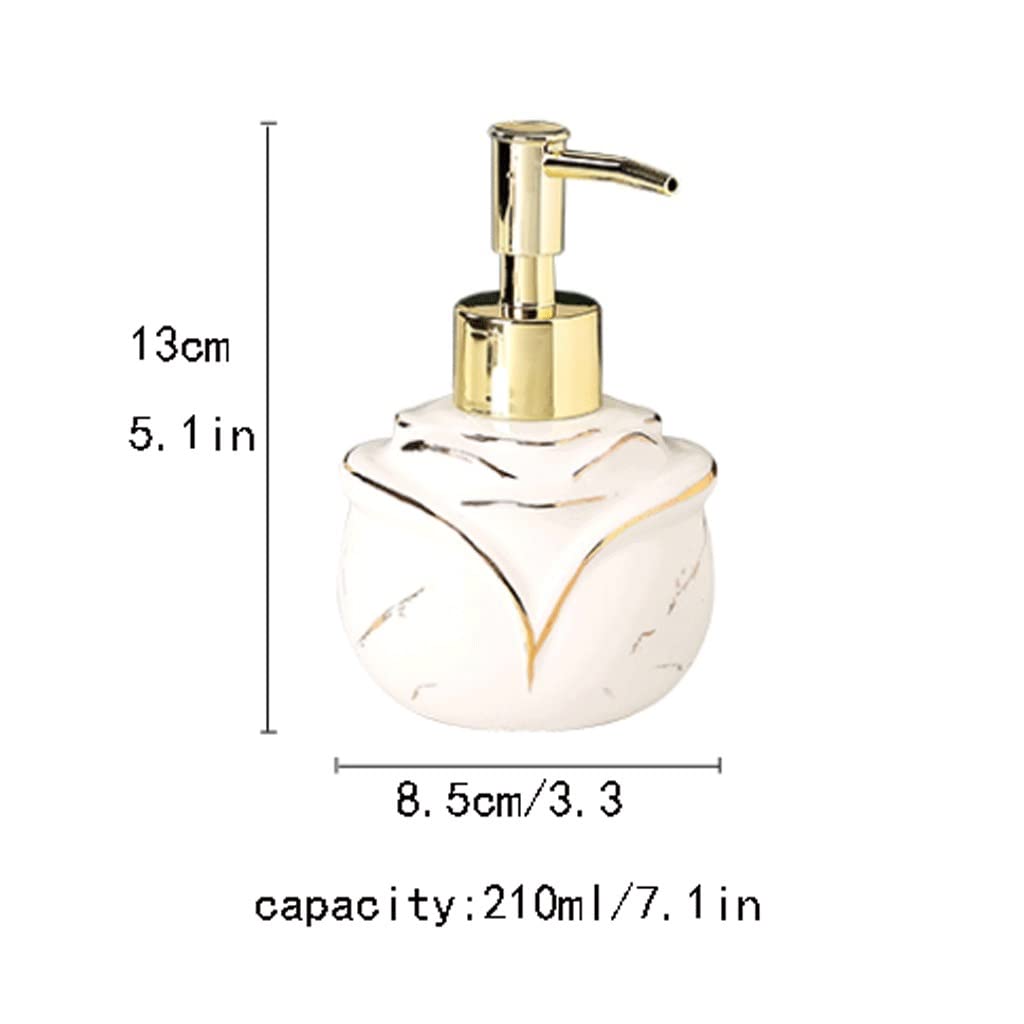 210 ml/7, 1 uncji ceramiczna butelka z pompką w kształcie róży(Black)