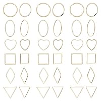 SUNNYCLUE 1 Doos 48 Stks 18k Goud Geometrische Hollow Frame Charms Open Back Bezel Hangers Earring Linking Ringen Connectors Blanks Sieraden Bevindingen voor DIY Ketting Sieraden Maken