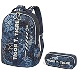 Kit Mochila Costas Estojo Duplo Tigor T Tigre Lovit Street Pacific
