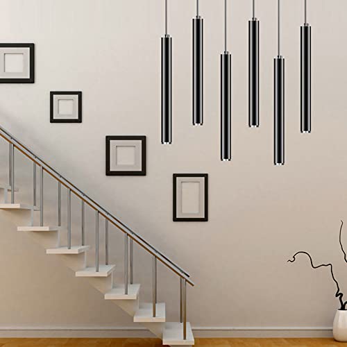 Chandelier suspension cylindrique LED 6x60cm pour plafond et bar