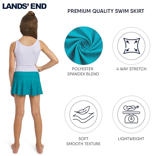 Image of Lands' End Girls' Swim UPF 50+ Stretch Waist Attached Bikini Bottom Swim Skirt