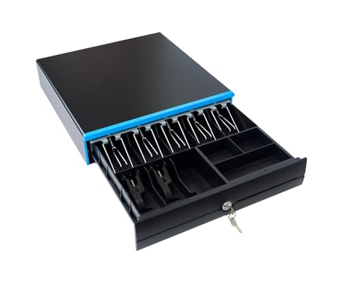 Bargeld-Organizer, geräumig und stabil, Kassenschublade, Geldaufbewahrung, drei Öffnungsmöglichkeiten, ausziehbares Münzfach, zusätzlicher Schlitz, dicker Stahl, HDWR HD-KW43