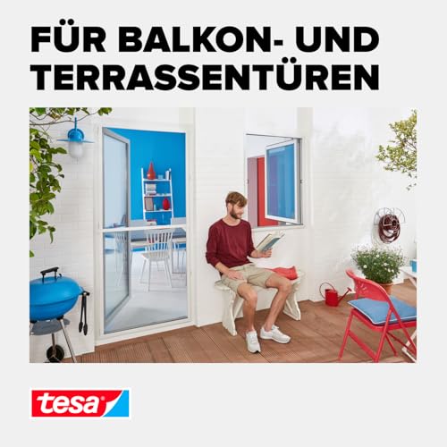 tesa Insect Stop Fliegengitter Adapter-Set für ALU COMFORT Türen - zur Montage von tesa Insect Stop Insektenschutzgittern - ohne Bohren - für Tür- und Fensterrahmen von 13 bis 20 mm - weiß