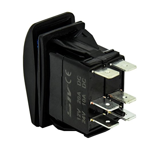 STVMotorsports Blue Auto Rocker Switch Off/ON/ON 12V LED Light 3 Positions 6 Pin Waterproof for LED Light Bar Off Road - Thumbnail 3