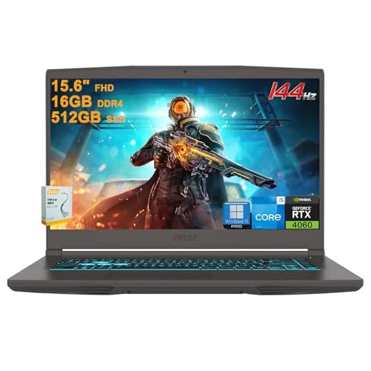 MSI Thin 15 Gaming Laptop | 15.6" FHD IPS 144Hz | Intel 8-core i5-13420H (>i7-12650H) | 16GB DDR4 512GB SSD | GeForce RTX 4060 | Backlit USB-C Win11Pro w/DLCA Accessory