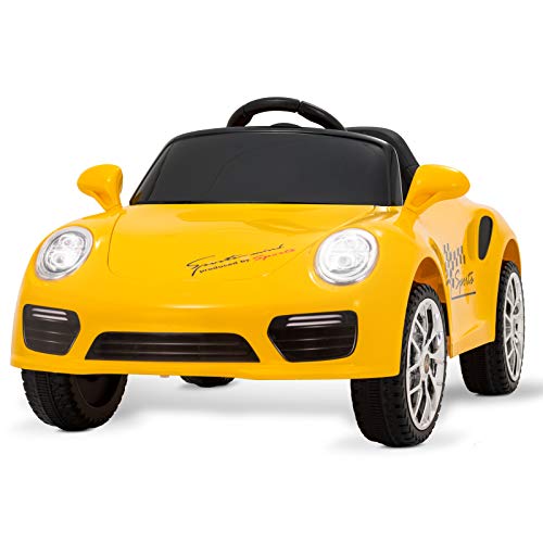 Uenjoy Kids Electric Ride on Cars 6v Battery Power Motorized Vehicles, Remote Control, Suspension, Music, Headlights, Horn, Yellow
