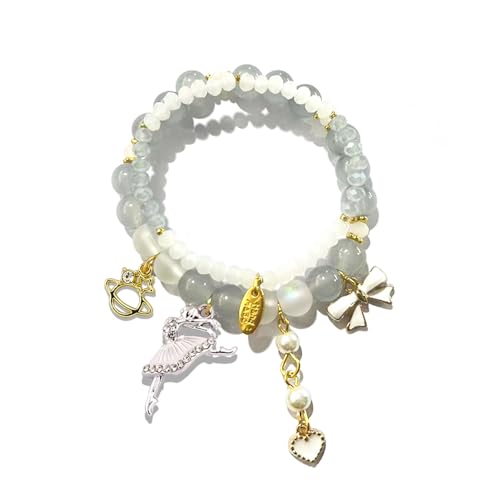 Image of Ballerina Bracelet Dance Recital Bracelet Ballerina Blue Bracelet Cute Ballerina Dance Beaded Bracelet Ballerina Friendship Bracelets Ballerina Party Jewellery
