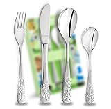 Ballfreunde Kinderbesteck mit Gravur - Taufe Geschenk individualisiert - spülmaschinengeeignet/Taufgeschenk Jungen - Besteck mit Gravur - Kinderbesteck mit Namensgravur - 4 teilig