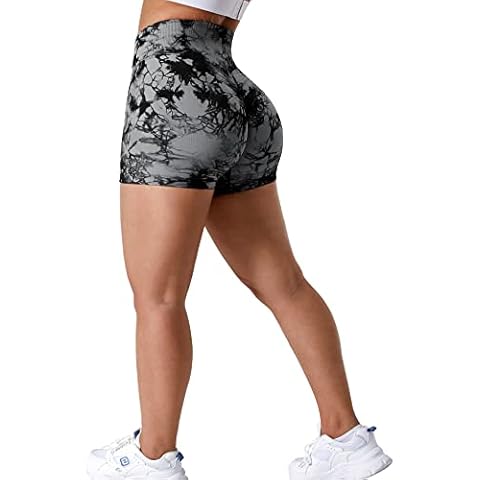 ZAAYO Sport Scrunch Butt Shorts 3.5" Blickdicht Sporthose Gym Fitnesshose Kurz Hose Schwarz Grau Medium Cover