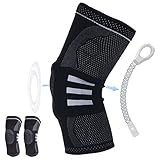 💪【Diseño único】Esta rodillera contiene almohadillas de silicona suaves y cómodas que pueden adaptarse a la forma de las rodillas humanas alrededor de las rodillas y proteger las articulaciones de la rodilla en todas las direcciones, y los estabilizadores de resorte y metal de doble cara se ajustan firmemente a las articulaciones de la rodilla. Estos elementos funcionales especiales aumentan el apoyo lateral y mantienen la estabilidad de las articulaciones. Disipa eficazmente la presión.