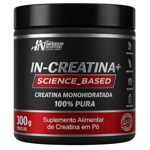 CREATINA 300g MONOHIDRATADA 100% PURA- IN-CREATINA+ IMPERIUM NUTRITION PARA HOMENS E MULHERES