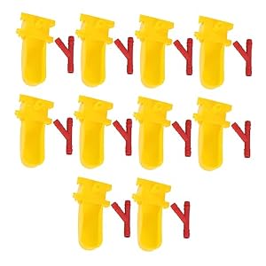 PartyKindom 10 Sätze Doppelt Hängender Wasserspender Futterspender Hühnertränken Burger Hund Geflügelfutter Wasserspender Für Hühnerstall Haustiernapf Coop Büffel Wachtel Yellow Plastik