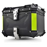 Generico BAULETTO MOTO SCOOTER 45LTR NERO EFFETTO ALLUMINIO CON PIASTRA UNIVERSALE E SCHIENALE CHIUSURA ANTIFURTO MATERIALE ABS