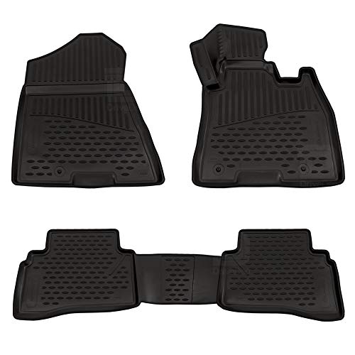 Novline MAT508 - Juego de Alfombrillas de Goma para el Suelo, Color Negro