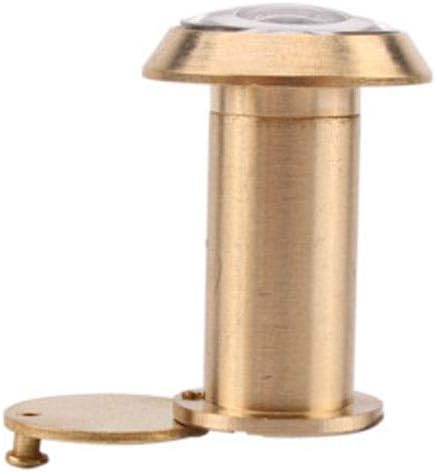 ARCH Pure Copper Material Peephole HD Glass,Door Viewer 200 Degree Wide Angle,Lengthened Screw for Home Office,Brushed Gold (Size : Small)