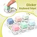 Keyboard Fidget Toy - 18PCS Fidget Keyboard Keychain Keyboard Clicker Fidget Toy Stress Relief Keyboard Fidget Clicker