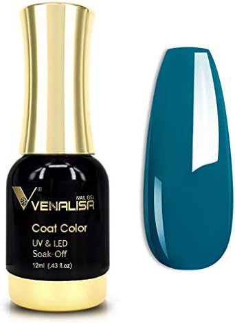 VENALISA Gel Nail Polish, 12ml Aquamarine Blue Color Soak Off UV LED Nail Gel Polish Nail Art Starter Manicure Salon DIY at Home, 0.43 OZ