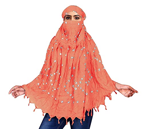 Image of Cotton Long Scarf Cum Mask Scarves Usable for Vehicle Driver | White Printed Design Fabric | Universal Size | Soft & Breathable Sun Protection | For Girl & Women