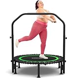 Bungee Rebounder Trampoline,ANCHEER 40' Foldable Fitness Trampoline with 4-Level Adjustable Handlebar, 450LBS Capacity, Resistance Ropes&Upgraded Bungees Safe for Home/Cardio,Workout Indoor/Outdoor