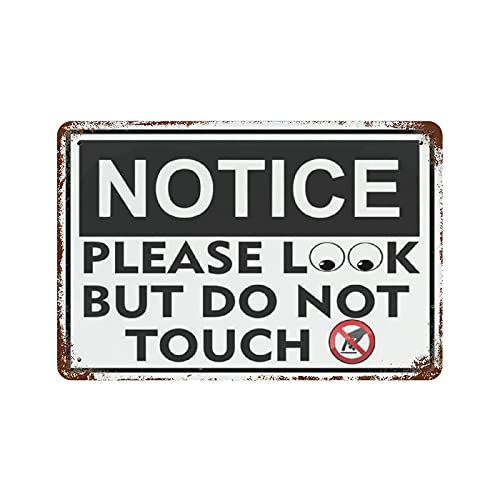 �A���~�Ŕ� 20.3 cmx30.5 cm Please Look But Do Not Touch �p�[�\�i���C�Y ���^�� �u���L�Ŕ� �r���e�[�W �|�X�^�[ ���g�� �E�H�[���A�[�g �m�x���e�B �X�g���[�g�T�C�� ���� �o�[ ���[�h �}�� ���A ���O