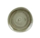 Durchmesser: Ø 21,0 cm Churchill Stonecast - handgefertig Organic Round Plate - 21,0cm, Farbe wählbar (Burnished Green)