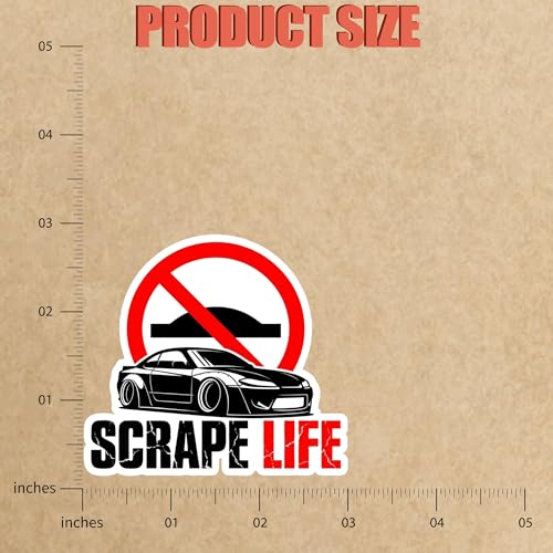Image of 3PCS Scrape Life Car Stickers, Lowered Stance Car Waterproof Vinyl Decals Up to 3 inch for Bumper Truck Laptop Toolbox, Funny Car Guy Gift