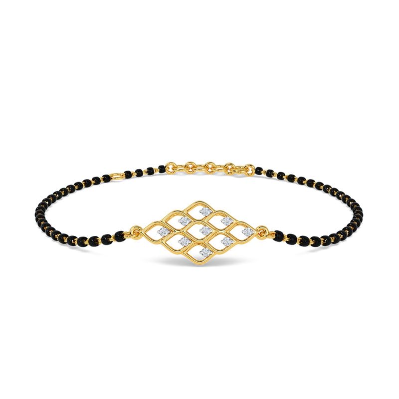 Image of KISNA Diamond Gold Mangalsutra Bracelet for Women