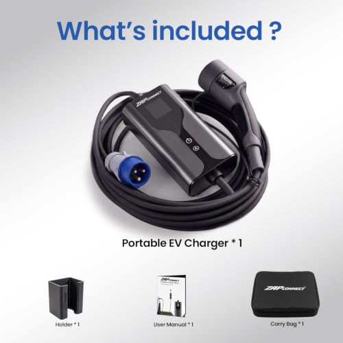 Image of 7.5kW Portable EV Charger 32A | Smart App Control | 1 Phase | IP67 Waterproof | 5M TPU Cable | Charger Only
