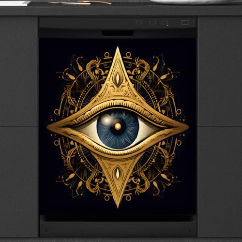 Cubierta magnética para lavavajillas Boho Magic Eye que oculta arañazos en paneles viejos