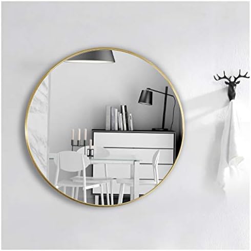 Warmiehomy Round Wall Mounted Bathroom Mirror Makeup Dressing Mirror Frame Mirror for Bathroom Living Room Bedroom (Φ50cm, Silver)