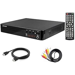 LP-099 Reproductor de DVD (Full HD 1080P, HDMI Output, Entrada USB, Multi Region Code Zone Gratis) Compatible con JPEG y MP3