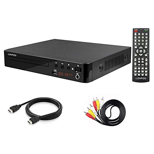 LP-099 Lecteur CD/DVD Compact pour Téléviseur avec Sortie HDMI/AV et Entrée USB/MIC, Prise en Charge HD 1080P, Système PAL NTSC Intégré (Câble HDMI et AV Inclus)