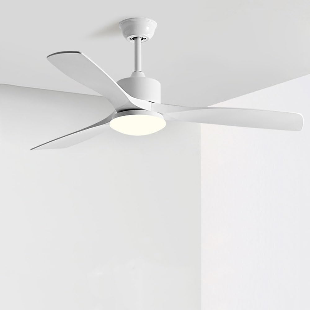 Modern Ceiling Fans with Lights Solid Wood Ceiling Fans with Lights Remote Control Ceiling Fans Lighting Flush Mount Light 3 Wood Blades 6-Speeds Dimmable Timer Noiseless Fans Lamp for Patios Porch