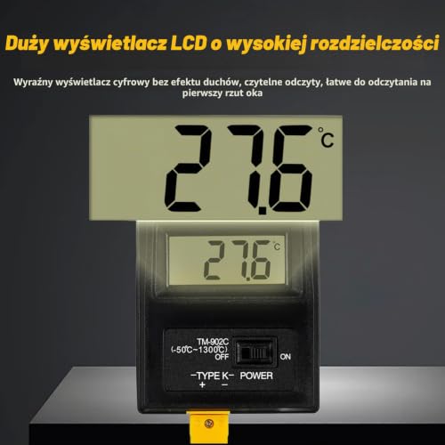 Nimomo Termometr cyfrowy Tm?902c -50~+300? cyfrowy termometr czujnik LCD przemys?owa sonda temperatury o wysokiej dok?adno?ci