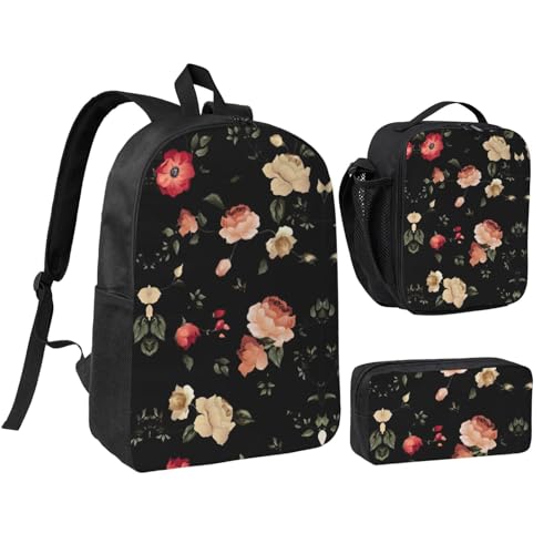Sac à dos d'automne à imprimé floral fini le désordre avec le kit repas 3 en 1