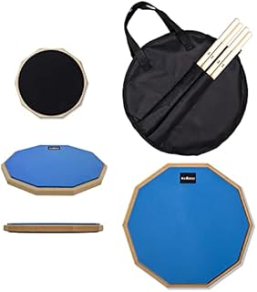 Drum training mat, rubber mat, suitable for dumb drum beginners, pre-heating before the game, 12a double-sided silent drum mat, 5A drum sticks and storage bag, realistic bounce