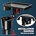 JPart Car Cup Holder Tray, Cup Holder Expander, 2 in 1 Detachable Car Food Tray with 360°Rotation Tray for Eating, Storage and Travel Road Essentials, Black
