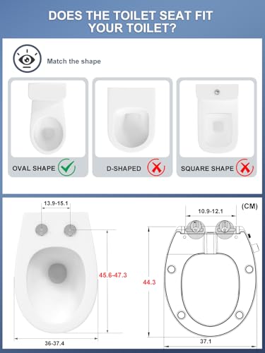 YEAUPE PRO Toilettendeckel mit Bidet, YEAUPE PRO WC Sitze mit Absenkautomatik, nicht elektrisch, mit selbstreinigenden Doppeldüsen,separate Rückseite und weibliche Reinigung (Oval),44,3*37,1*8,3CM
