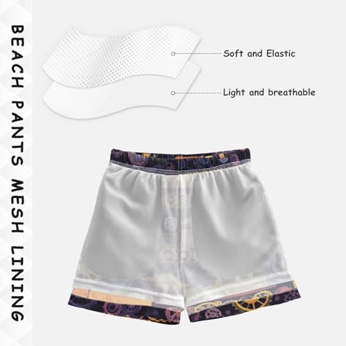 Boys Beach Board Shorts Bohemia Train Ethnic Swim Trunk Teen Swimwear 8-16Y Multicolor4