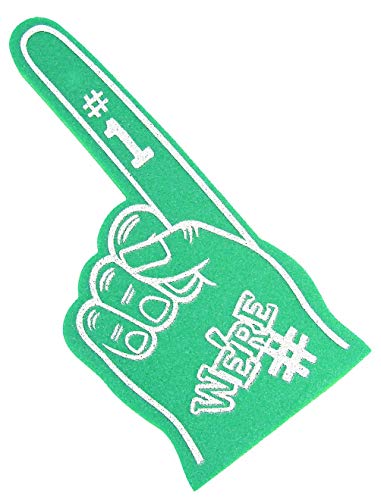 Astek 18 We're Number #1 Finger Team Color Cheerleading Foam Hand Pompom for Sports (Light Green) Astek 18" We're Number #1 Finger Team Color Cheerleading Foam Hand Pompom for Sports (Light Green)