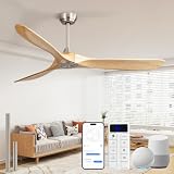 Sofucor 60 Inch Smart Wood Fan